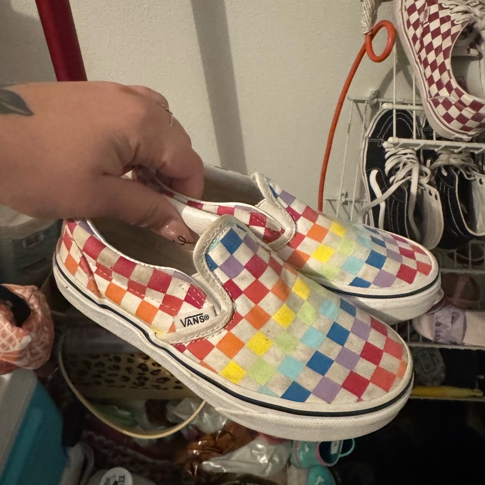 Vans Kids Multicolor Checkered Slip-On Sneakers